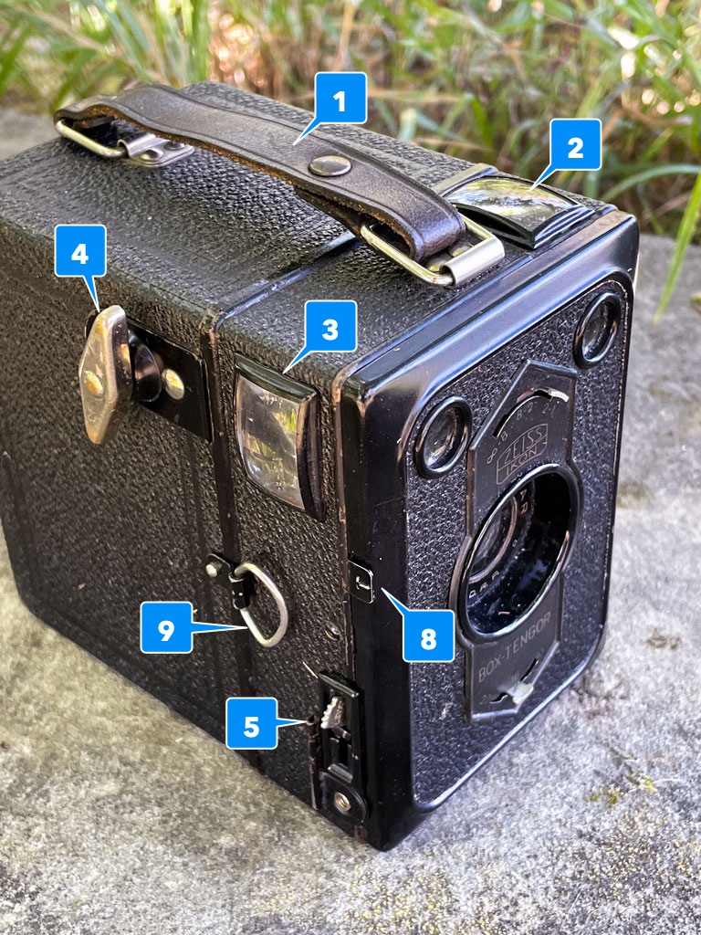 Funktionen und Bedienelemente der Zeiss Ikon Box-Tengor 54/2