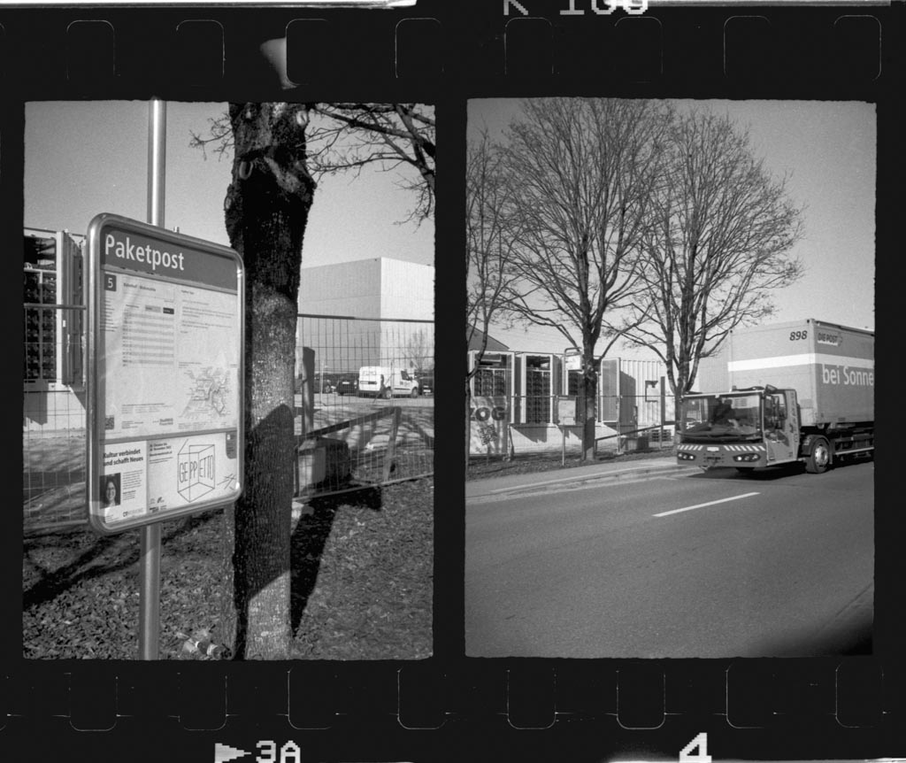 Bildpaar aus der Dokumentation «Buslinie 5», aufgenommen mit einer Olympus PEN (Model 3)