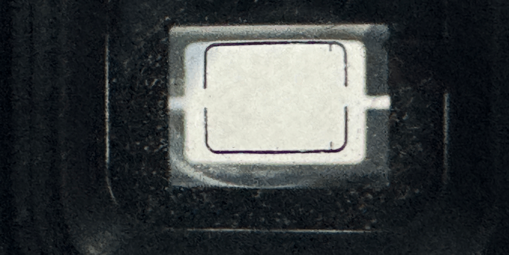 Der Leuchtrahmen im Sucher der Minolta Autopak 460Tx