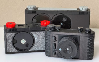 Drei Modelle von terraPin Lochkameras, gedruckt mit einem 3D-Drucker